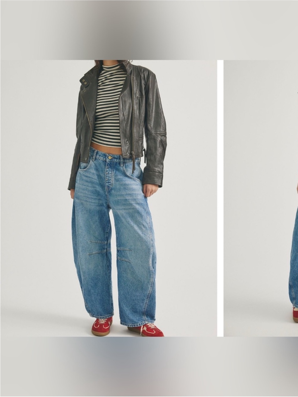 NWT Free People We The Free Good Luck Mid-Rise Barrel Jeans ultra light beam 33 - Picture 8 of 15